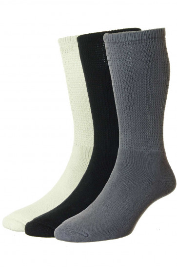 3-Pairs - Diabetic COTTON Socks - HJ1351/3PK - (UK 11-13)