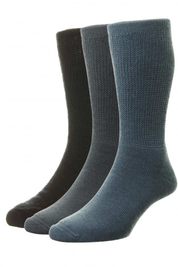 3-Pairs - Diabetic WOOL Socks - HJ1352/3PK - (UK 11-13)