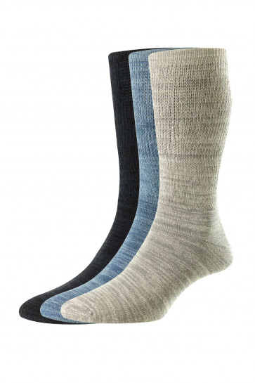 3-Pairs - Lightweight Diabetic Cotton Socks - HJ1353/3PK - (UK 6-11)