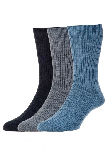 3-Pairs - Immaculate™ Wool Rich Socks (with Lycra®) - HJ70/3PK - (6-11)