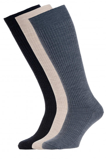 3-Pairs - Immaculate™ Long Wool Rich Socks (with Lycra®) - HJ77/3PK - (6-11)