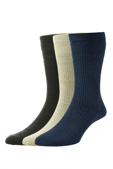 HJ90 - 3-Pairs (11-13) Men's Wool Softop® Socks 