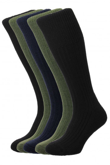 5-Pairs - Commando Socks - HJ3000/5PK - (UK 11-13)