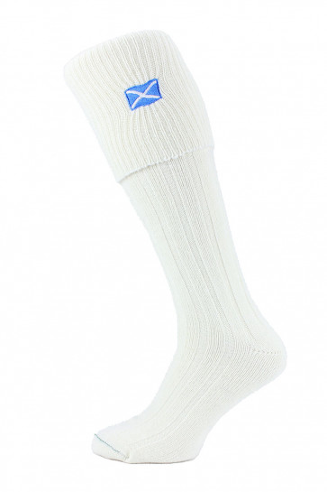 Saltire Embroidered Economy Kilt Socks - HJ891