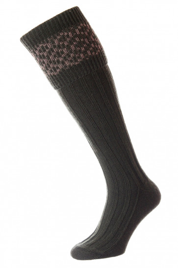 Patterned Top - Wool Rich Shooting Socks - HJ624C
