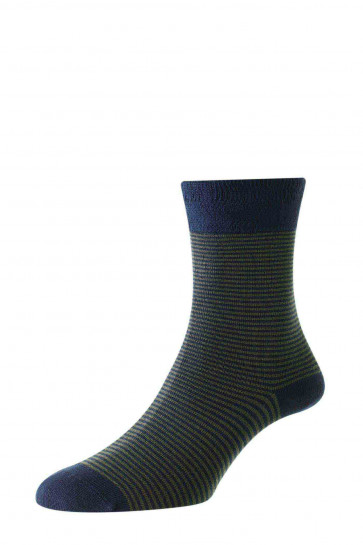 Narrow Stripe Bamboo Comfort Top Men's Socks - HJ646