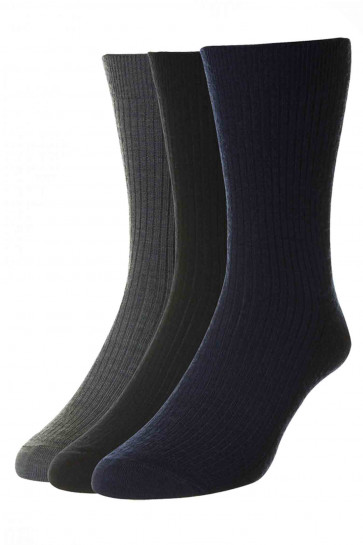 3-Pairs - Immaculate™ Wool Rich Socks (with Lycra®) - HJ70/3PK - (6-11)