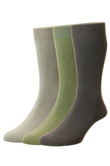 Executive™ Plain Knit - Cotton Rich - THREE PAIR PACK - Men's Socks - HJ7116/3C