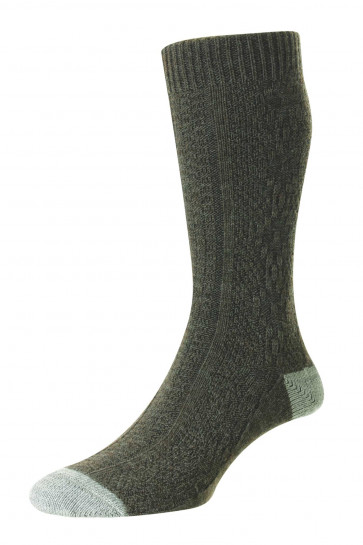 Poplar Chunky Wool Blend Men's Socks - HJ7187C