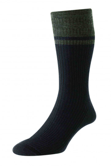 Contrast Stripe Wool Softop® Men's Socks - HJ971