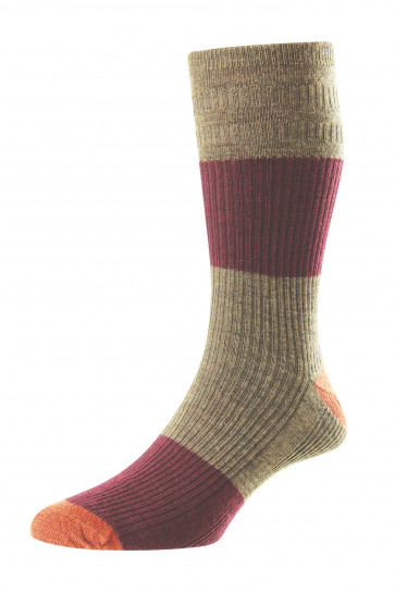 Block Stripe Wool Softop® Men's Socks - HJ981