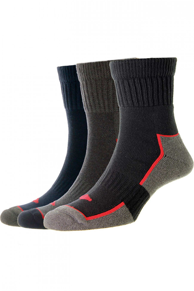 Cotton Comfort Top Short Work Socks - 3 Pair Pack - HJ10 - HJ Hall ...