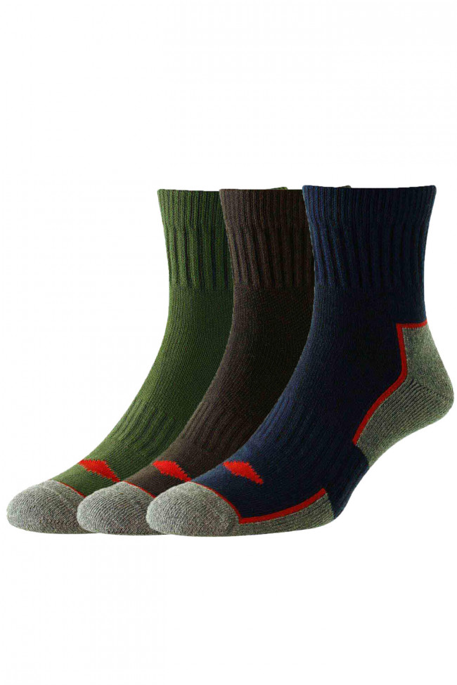 Cotton Comfort Top Short Work Socks - 3 Pair Pack - HJ10 - HJ Hall ...