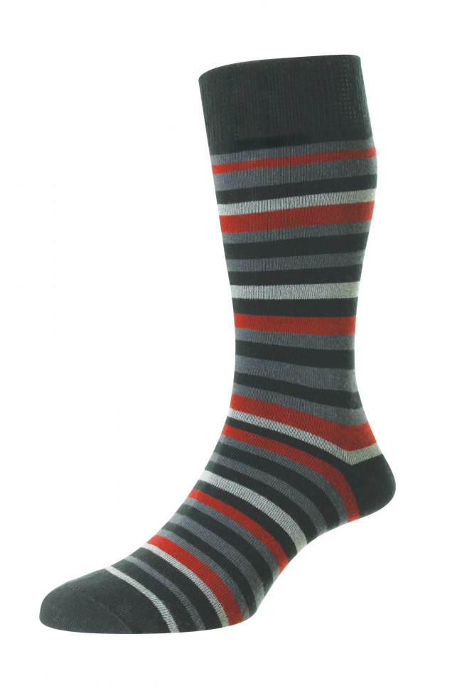 Multi Stripe Organic Cotton Comfort Top Men's Socks - HJ640 – Buy ...