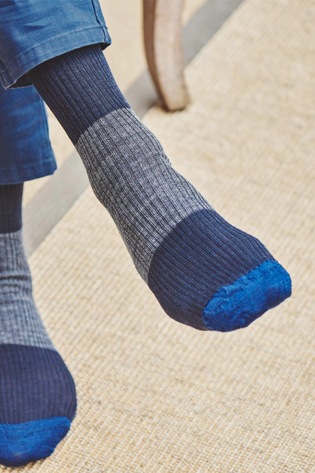 Wool Softop® - Block Stripe Wool Rich non-elastic socks - HJ981 - HJ ...
