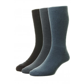 3-Pairs - Diabetic WOOL Socks - HJ1352/3PK - (UK 11-13)