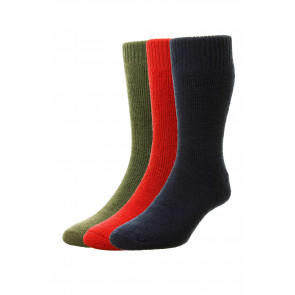 3-Pairs - Rambler - Fully Cushioned Wool Rich Men's Socks - HJ800/3PK - (UK 11-13) 