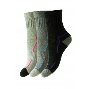 Short Cotton Comfort Top Work Socks - 3 Pair Pack - HJ10