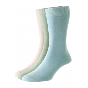 3-Pairs - Bright Colours Cotton Fashion Sock - HJ48/3PK - (UK 6-11)