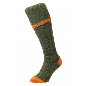 Cable Stripe - Wool Rich Shooting Socks - HJ622C