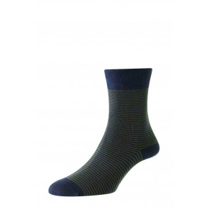 Narrow Stripe Bamboo Comfort Top Men's Socks - HJ646