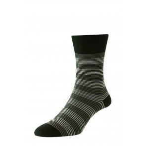 3 Colour Stripe Bamboo Comfort Top Men's Socks - HJ647