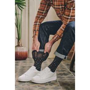 Mini Spot Organic Cotton Comfort Top Men's Socks - HJ649 