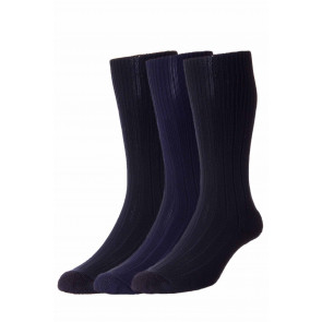 3 Pairs - Indestructible™ - Cushion Sole Half Hose - HJ7/3PK - (UK 6-11)