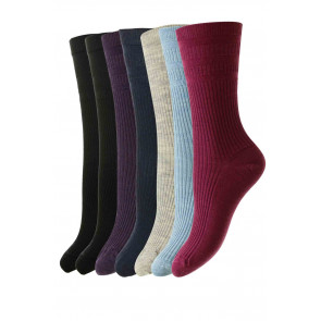 HJ90 - 7-Pairs (4-7) Ladies' Wool Softop® Socks 