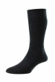 HJ1353 - Black/Dark Navy 6-11- Lightweight Diabetic Cotton Men's Socks 