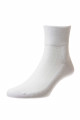 HJ1361 - White - 4-7 - Diabetic Low-Rise Socks - Cotton