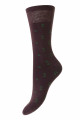 HJ541 - Grape - 4-7 - Leaf Cotton Comfort Top Women's Socks 