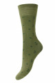 HJ541 - Khaki - 4-7 Leaf Cotton Comfort Top Women's Socks - 
