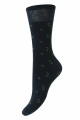 HJ541 - Navy - 4-7 Leaf Cotton Comfort Top Women's Socks -