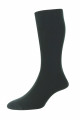 HJ641 - Black - 6-11 Plain Comfort Top Organic Cotton Men's Socks 