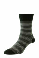 HJ647 - Black/Grey 6-11 3 Colour Stripe Bamboo Comfort Top Socks