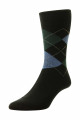 HJ89 - 6-11 - Black - Men's Cotton Softop® Socks - Argyle Cotton Rich