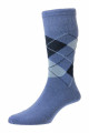 HJ89 - 6-11 - Denim - Men's Cotton Softop® Socks - Argyle Cotton Rich