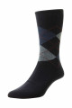 HJ89 - 6-11 - Navy - Men's Cotton Softop® Socks - Argyle Cotton Rich