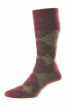 HJ96 - Argyle - Burgundy/Taupe - 6-11 - Wool Softop® Men's Socks