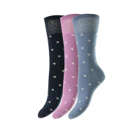 3-Pairs - Daisy Cotton Comfort Top Women's Socks - HJ530/3PK 