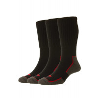 Long Cotton Comfort Top Work Socks - 3 Pair Pack - HJ11