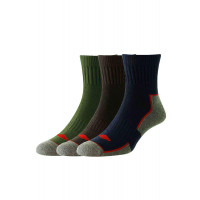 Short Cotton Comfort Top Work Socks - 3 Pair Pack - HJ10