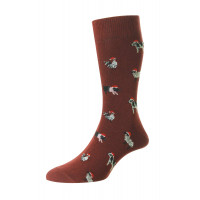 Animals in Christmas Hats Cotton Rich Men's Socks - HJ33
