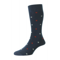 Motif Spot Comfort Top Organic Cotton Rich Men's Socks - HJ643